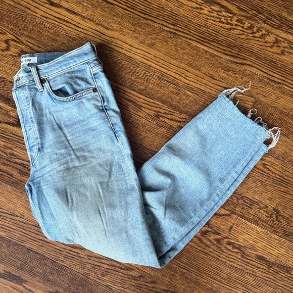 Re/Done Faded Blue 70s Stove Pipe Denim Jeans - Picture 1 of 7